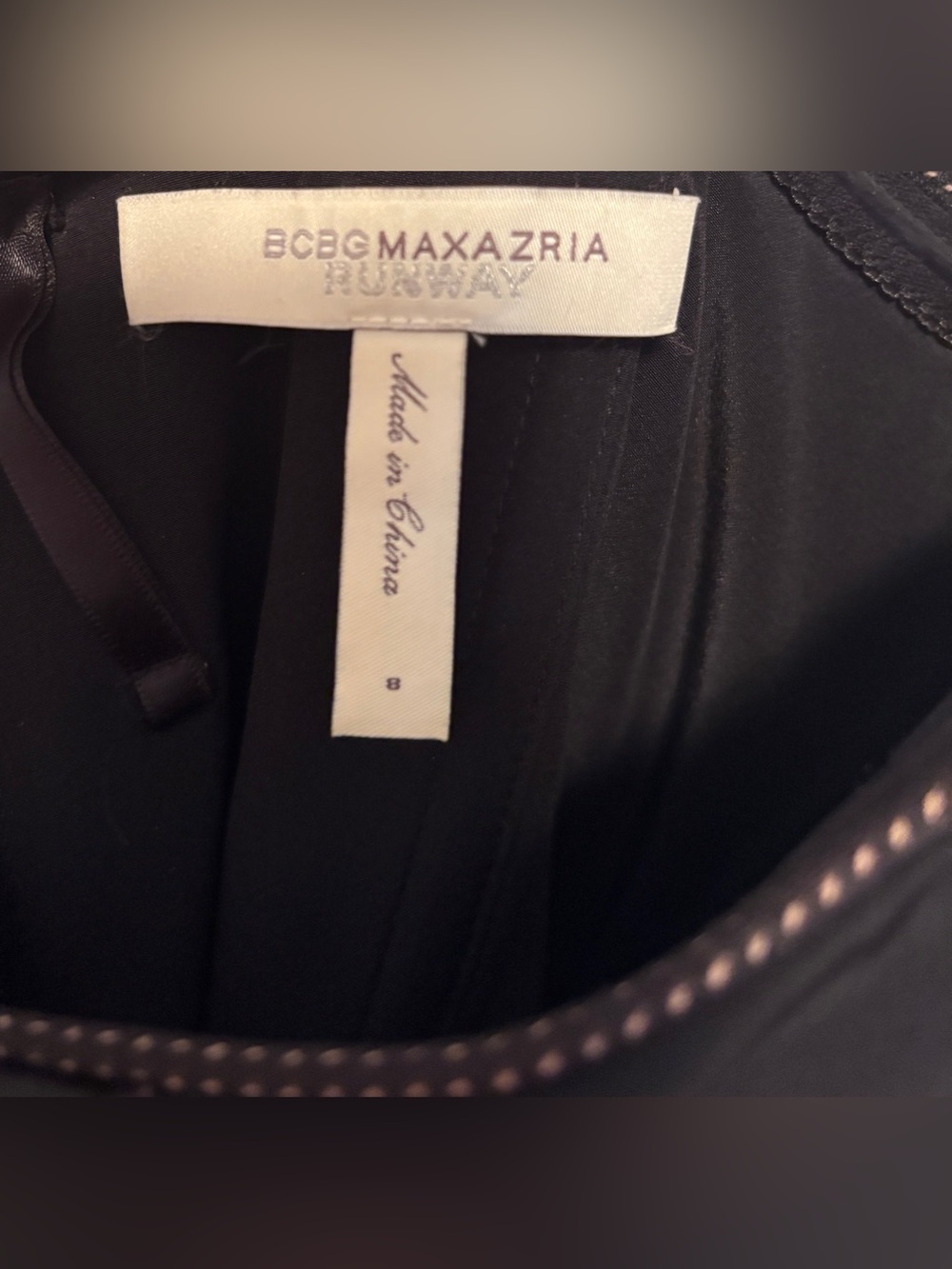 BCBGMAXAZRIA Runway Silk Lined Black Mesh Corset Dress Side Ruffle LBD 8 - Picture 3 of 6